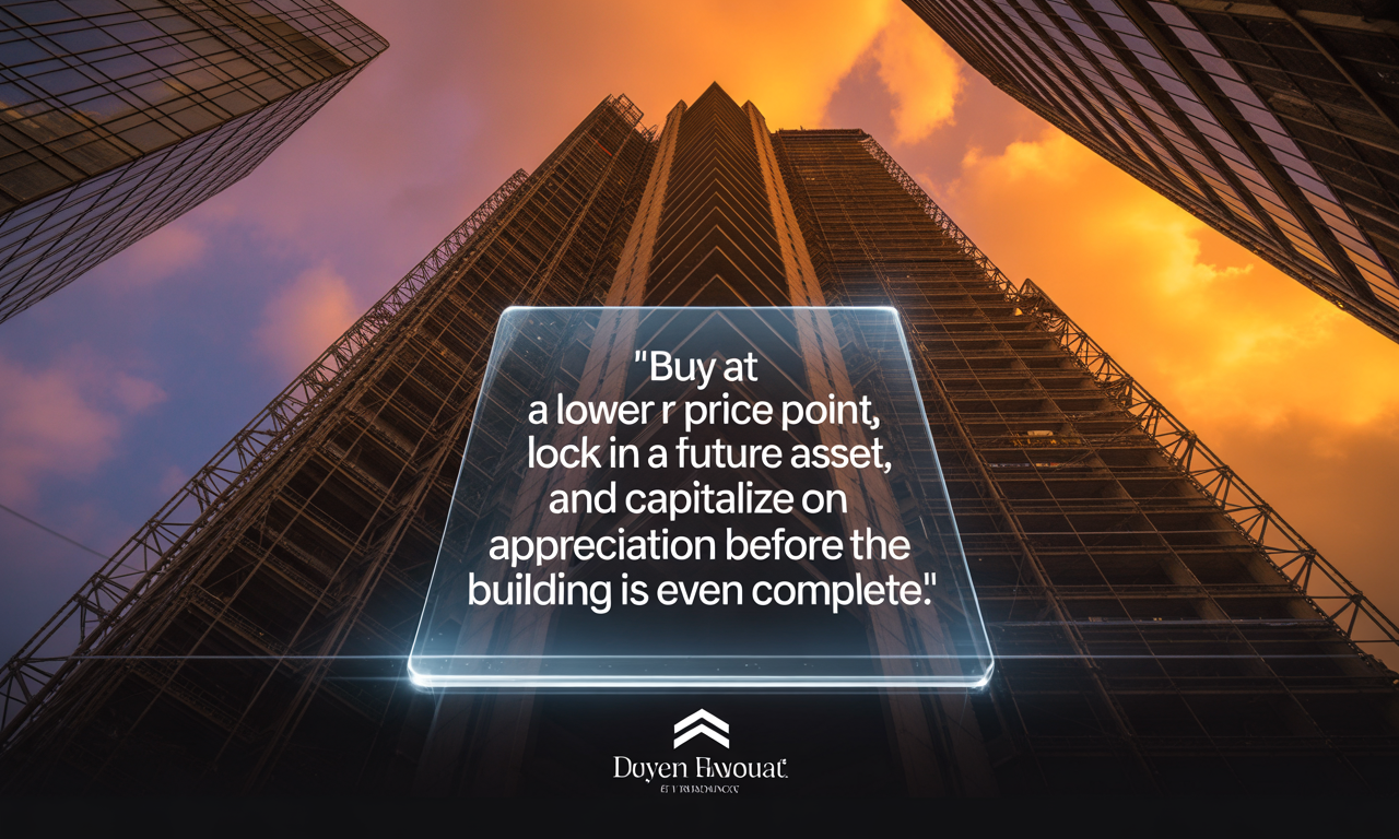 buy at a lower price point, lock in a future asset, and capitalize on appreciation before the building is even complete.